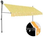 vidaXL Einziehbare Markise Handbetrieben mit LED 400 cm Wei&szlig; Orange
