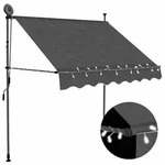vidaXL Einziehbare Markise Handbetrieben mit LED 200 cm Anthrazit