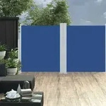 vidaXL Ausziehbare Seitenmarkise Blau 140 x 600 cm