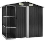 vidaXL Gartenhaus mit Regal Anthrazit 205x130x183 cm Eisen