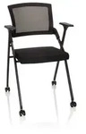 Besucherstuhl Klappstuhl PRIORITY II Netzstoff Stoff schwarz hjh OFFICE