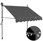 vidaXL Einziehbare Markise Handbetrieben mit LED 150 cm Anthrazit