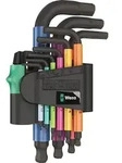 Winkelschraubendrehersatz 950/9 9-tlg.Ku.-Halter SW 1,5-10mm kurz Kugelk.WERA