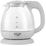 Adler AD 1283 Glas-Wasserkocher 1 L - 1100 W mit LED-Beleuchtung, Grau
