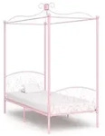 vidaXL Himmelbett-Gestell Rosa Metall 100 x 200 cm