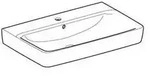 Geberit Waschtisch RENOVA PLAN mit Hahnloch mit &Uuml;berlauf 750x480mm