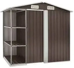 vidaXL Gartenhaus mit Regal Braun 205x130x183 cm Eisen