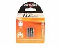 ANSMANN Kleinzelle, Alkaline Batterie, A23/LR23, 2er Blister