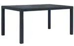 vidaXL Gartentisch Anthrazit 150x90x72 cm Kunststoff Rattan-Optik
