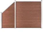 vidaXL WPC Zaun-Set 1 Quadrat + 1 Schr&auml;ge 273x186 cm Braun