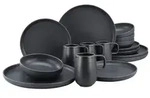 CreaTable 22978 Kombiservice Uno BLACK für 4 Personen, Steinzeug, schwarz (1 Set, CreaTable 22978 Kombiservice Uno BLACK für 4 Personen, Steinzeug, schwarz (1 Set,