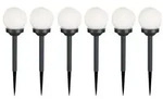 6x LED Solar Kugel Lampen 10cm Durchmesser Garten Beleuchtung Au&szlig;en Terrassen Steck