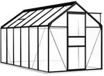 vidaXL Gew&auml;chshaus mit Fundament Anthrazit Aluminium 7,03 m2