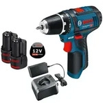 Bosch Akku-Bohrschrauber GSR 12V-15 / 2x 3,0 Ah Akku + Ladeger&auml;t