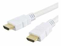 HDMI High Speed mit Ethernet Kabel A/A -- Stecker/Stecker, weiß, 1 m Multimedia