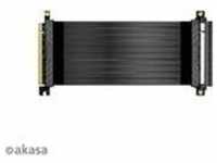 Akasa Riser black X3 - Premium PCIe 3.0 x 16 Riser cable 30cm 180° 3.0 x16 Female
