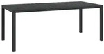 vidaXL Gartentisch Schwarz 185x90x74 cm Aluminium und WPC
