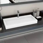vidaXL Waschbecken 100 x 46 x 11 cm Mineralguss/Marmorguss Wei&szlig;