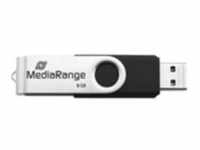 MediaRange MR931-2, 16 GB, USB Type-A / Micro-USB, 2.0, 15 MB/s, Drehring, Silber,