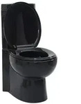vidaXL Toilette f&uuml;r Ecke Keramik Schwarz