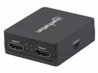 Manhattan HDMI Splitter 2-Port , 1080p, Black, Displays output from x1 HDMI source to