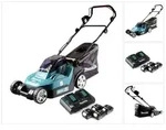 Makita DLM 432 PT4 Akku Rasenm&auml;her 36 V ( 2x 18 V ) 43 cm Brushless + 4x Akku...