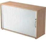 Rolladenschrank 2 OH BxTxH 120x40x74,8cm Griff BM Nussbaum/Silber