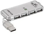 goobay 4 fach USB 2.0 Hi-Speed HUB/Verteiler grau (1er Blister)