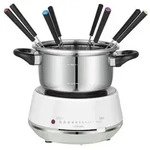 MELISSA Fondue-Set 16310230, 1200 W, 2 L, 8 Fonduegabel, Edelstahl, wei&szlig;