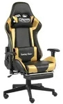 vidaXL Gaming-Stuhl mit Fu&szlig;st&uuml;tze Drehbar Golden PVC