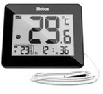 Mebus 48432, Elektronisches Umgebungsthermometer, Indoor/Outdoor, Digital, Schwarz,