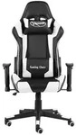 vidaXL Gaming-Stuhl Drehbar Wei&szlig; PVC
