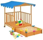 vidaXL Kinderspielhaus mit Sandkasten Tannenholz Blau UV50