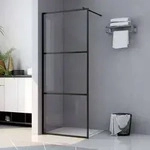 vidaXL Duschwand f&uuml;r Begehbare Dusche ESG-Klarglas Schwarz 115x195 cm