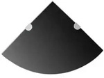 vidaXL Eckablage mit Verchromten Halterungen Glas Schwarz 25x25 cm