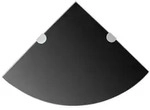 vidaXL Eckregale 2 Stk. mit Verchromten Halterungen Glas Schwarz