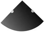 vidaXL Eckregale 2 Stk. mit Verchromten Halterungen Glas Schwarz