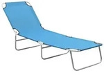 vidaXL Klappliege Stahl und Stoff T&uuml;rkisblau