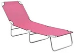 vidaXL Klappliege Stahl und Stoff Rosa