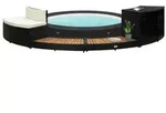 vidaXL Whirlpool-Umrandung Schwarz Poly Rattan & Massivholz Akazie