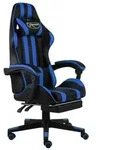 vidaXL Gaming-Stuhl mit Fu&szlig;st&uuml;tze Schwarz und Blau Kunstleder