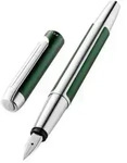 Pelikan Pura P40, Gr&uuml;n, Silber, Kartuschenf&uuml;llsystem, Aluminium, Edelstahl, Fein,