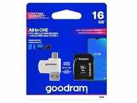 GoodRam M1A4-0160R12 memory card 16 GB MicroSDHC Class 10 UHS-I - High Capacity...