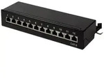 Logilink Patchpanel Tisch/Wand Cat.6 STP 12 Ports, schwarz Multimedia-Technik