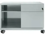 Rollschrank Note Caddy Schubladen rechts Rollschrank Note HxBxT 563x800x490mm silber