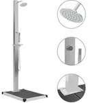 vidaXL Gartendusche mit Bodenelement WPC Edelstahl