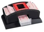 Relaxdays 10023479, Kartenmischer, Schwarz, Rot