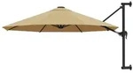 vidaXL Sonnenschirm zur Wandmontage mit Metall-Mast 300 cm Taupe