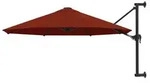 vidaXL Sonnenschirm zur Wandmontage mit Metall-Mast 300 cm Terrakotta