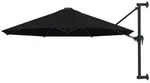 vidaXL Sonnenschirm zur Wandmontage mit Metall-Mast 300 cm Schwarz